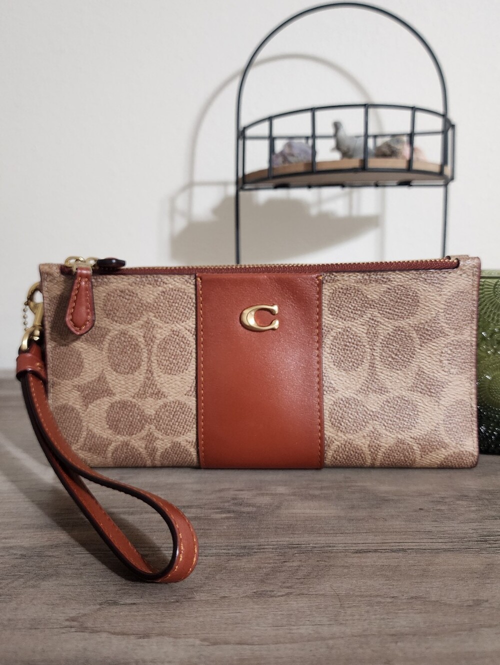 Coach Double Zip Wallet Signature Canvas